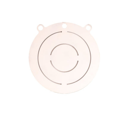 Metallic circular component on a white background

