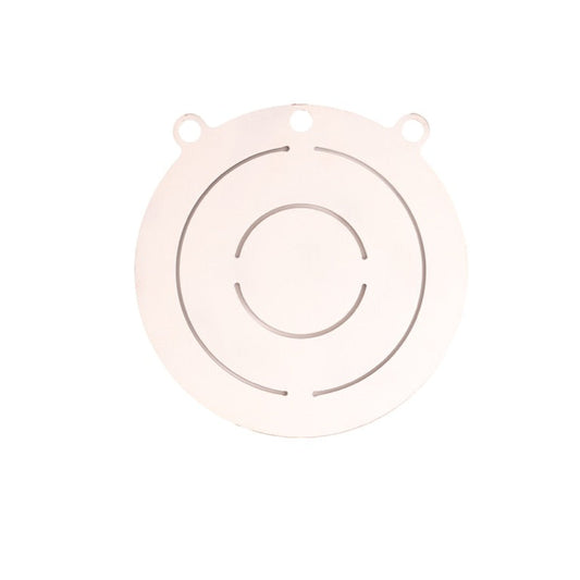 Metallic circular component on a white background

